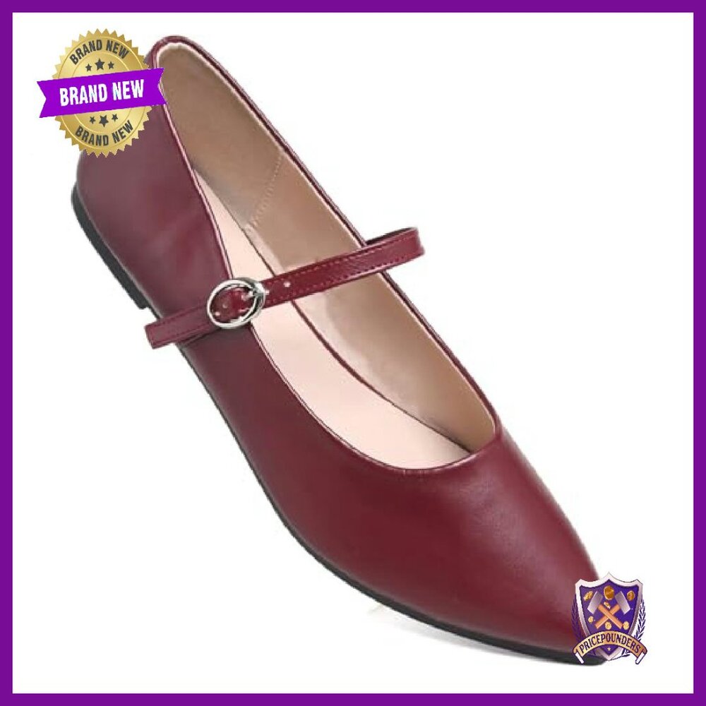 Leather Flats Pointy Toe Slip On Work Shoes Comfortable Retro Style - Picture 8 of 8